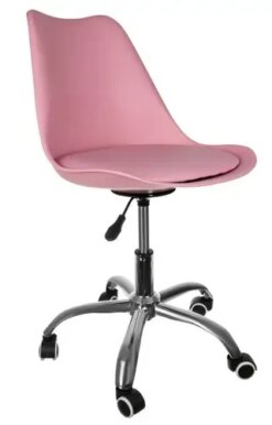Крісло офісне на колесах комп'ютерний стілець на коліщатках Malatec 16428 Рожевий