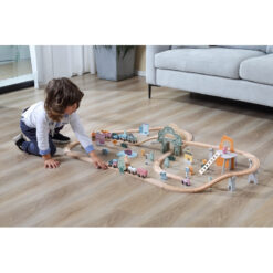 VIGA PolarB Дерев'яний поїзд для дітей Train Track 90 елементів