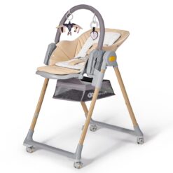 Стільчик для годування 2в1 Kinderkraft LASTREE Wood Beige