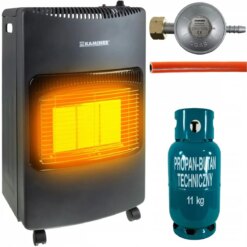 Газовий обігрівач KAMINER 26157 4.2 кВт з редуктором та шлангом та балон