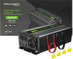 Інвертор 24 230 з чистою синусоїдою 1000/2000 Вт Qoltec (Польща)