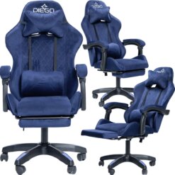 Крісло геймерське DIEGO ALCANTARA PRO Dark Blue