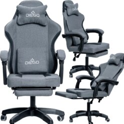 Крісло геймерське DIEGO Soft Gray