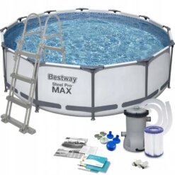 Каркасний басейн з драбиною та фільтром Bestway Steel Pro Max 366x100 см 56418