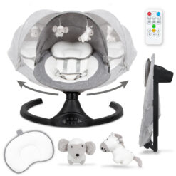 Шезлонг-гойдалка 2в1 Kidwell LUXI Dark Melange/Black