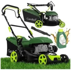 Газонокосарка бензинова самохідна Gardlov DriveX 149 см³, 2.3 кВт, 40.6 см, кошик 50 л, 8 рівнів, функція миття