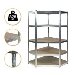Стелаж кутовий LEOBRO Premium 180 х 90 х 40 см, 175кг/полиця, 5 полиць