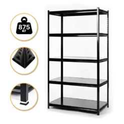 Стелаж з металевими полицями LEOBRO 182 х 90 х 40 см, 175кг/полиця, 5 полиць