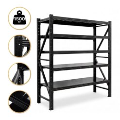 Металевий стелаж LEOBRO для складу Premium Pro 200 х 200 х 50 см, 300кг/полиця, 5 полиць