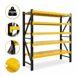 Металевий стелаж для складу LEOBRO Premium Pro 200 х 200 х 50 см, 300кг/полиця, 5 полиць
