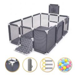Ігровий дитячий манеж LEOBRO Multisport 120 x 180 см Сірий